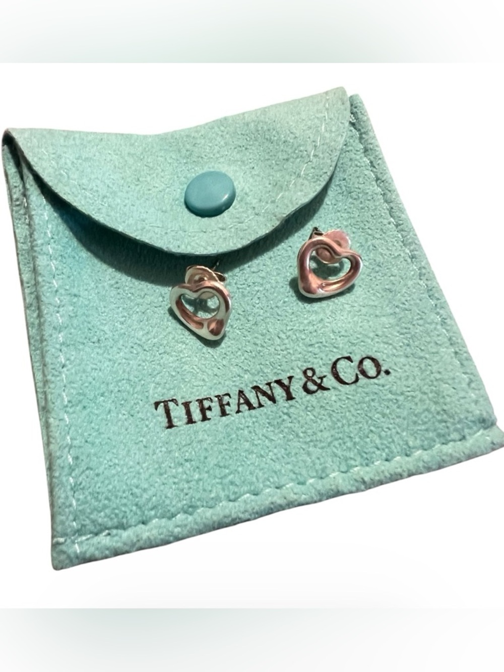 Tiffany & Co. Elsa Peretti Open Heart Stud Earrings – Sterling Silver